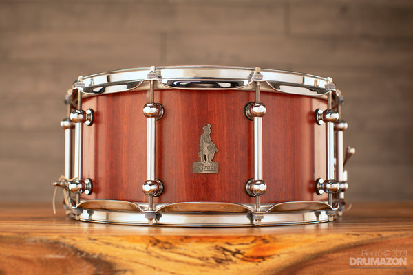 BRADY 14 X 6.5 JARRAH BLOCK SHELL SNARE DRUM, NATURAL JARRAH SATIN FINISH