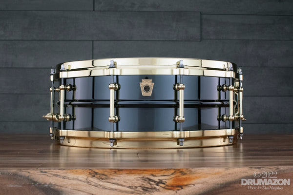 LUDWIG 14 X 5 LB416BT BLACK BEAUTY SNARE DRUM, BRASS SHELL, BRASS FITTINGS