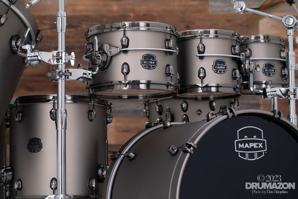 Mapex Saturn Evolution Birch/Walnut 22'' 4pc, Gun Metal Grey na  Gear4Music.com