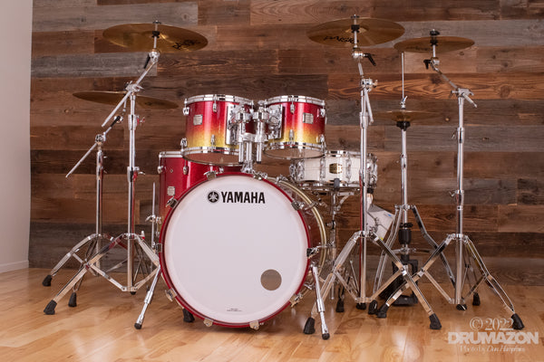 YAMAHA MAPLE CUSTOM ABSOLUTE 4 PIECE DRUM KIT, APPLE SPARKLE FADE  (PRE-LOVED)