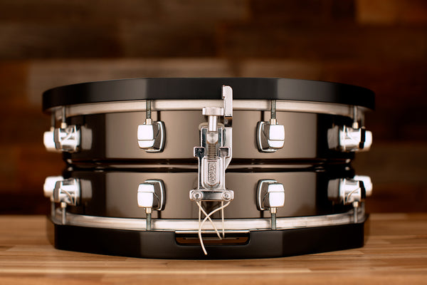 YAMAHA 14 X 5 STEVE GADD SIGNATURE STEEL SNARE DRUM (SD-255SG) WITH YAMAHA  VINTAGE WOOD HOOPS (PRE-LOVED) (S.N. 182)