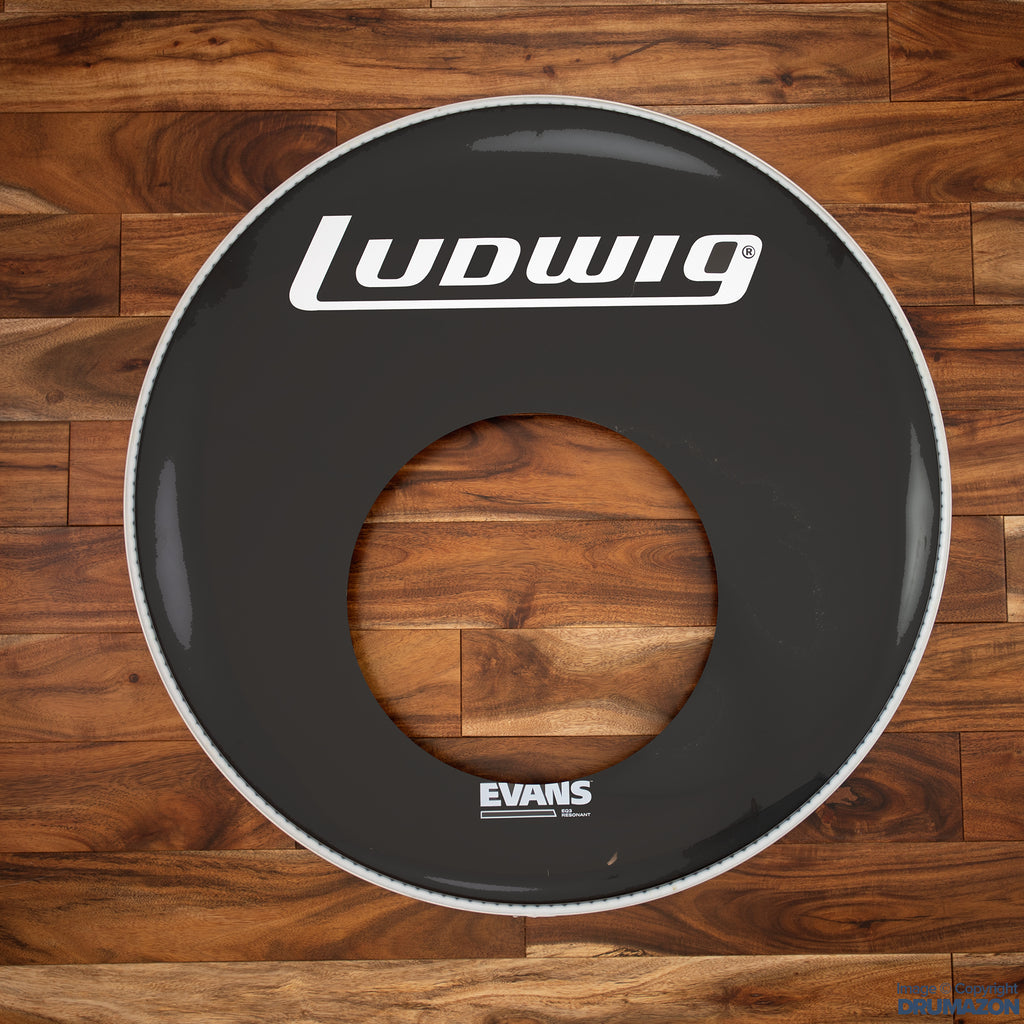 LUDWIG 22" EVANS EQ3 BLACK BASS DRUM LOGO HEAD  / EX-DEMO