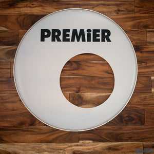 PREMIER 22" EVERPLAY SMOOTH WHITE BASS DRUM LOGO HEAD / PRE-LOVED