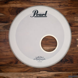 PEARL 22" MASTERWORKS COATED WHITE BASS DRUM LOGO HEAD / PRE-LOVED