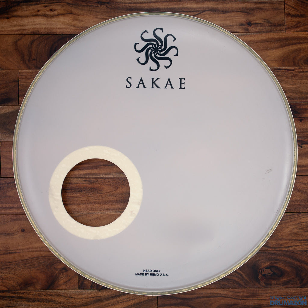 SAKAE 22" SMOOTH WHITE BASS DRUM LOGO HEAD  / PRE-LOVED