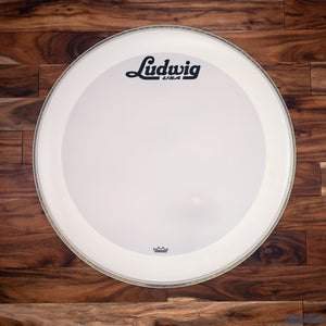 LUDWIG 22" P3 SMOOTH WHITE BASS DRUM HEAD WITH VINTAGE LOGO