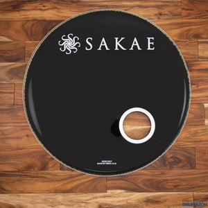 SAKAE 22" P3 EBONY ALMIGHTY STYLE BASS DRUM LOGO HEAD  / PRE-LOVED