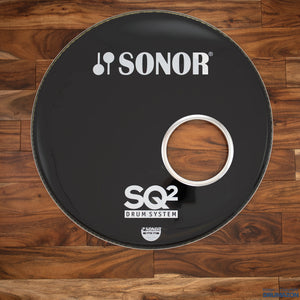 SONOR 22" SQ2 P3 EBONY BASS DRUM LOGO HEAD  / PRE-LOVED