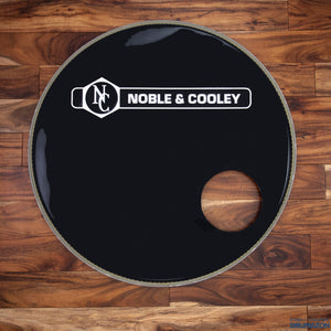 NOBLE & COOLEY 22" BLACK BASS DRUM LOGO HEAD / EVANS EQ3 / VINTAGE PRE-LOVED