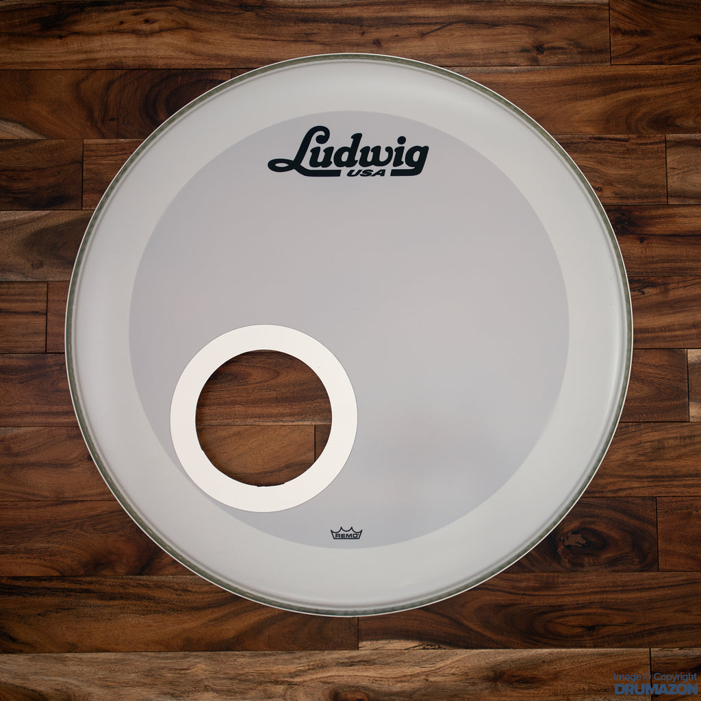 LUDWIG 22" P3 SMOOTH WHITE BASS DRUM LOGO HEAD / EX-DEMO