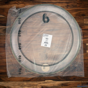 BRITISH DRUM COMPANY 22" POWERSTROKE 3 CLEAR BASS DRUM LOGO HEAD