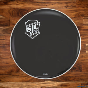 SJC 22" EVANS BLACK EQ3 BASS DRUM LOGO HEAD  / OUT OF BOX STOCK