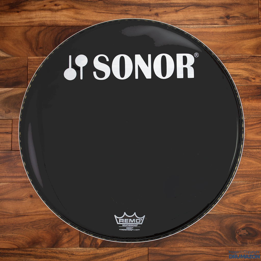 SONOR 20" REMO P3 EBONY BASS DRUM LOGO HEAD