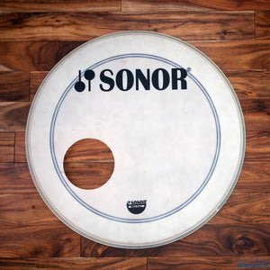 SONOR 20" POWER WHITE BASS DRUM LOGO HEAD WITH STRIPE  / EX-DEMO