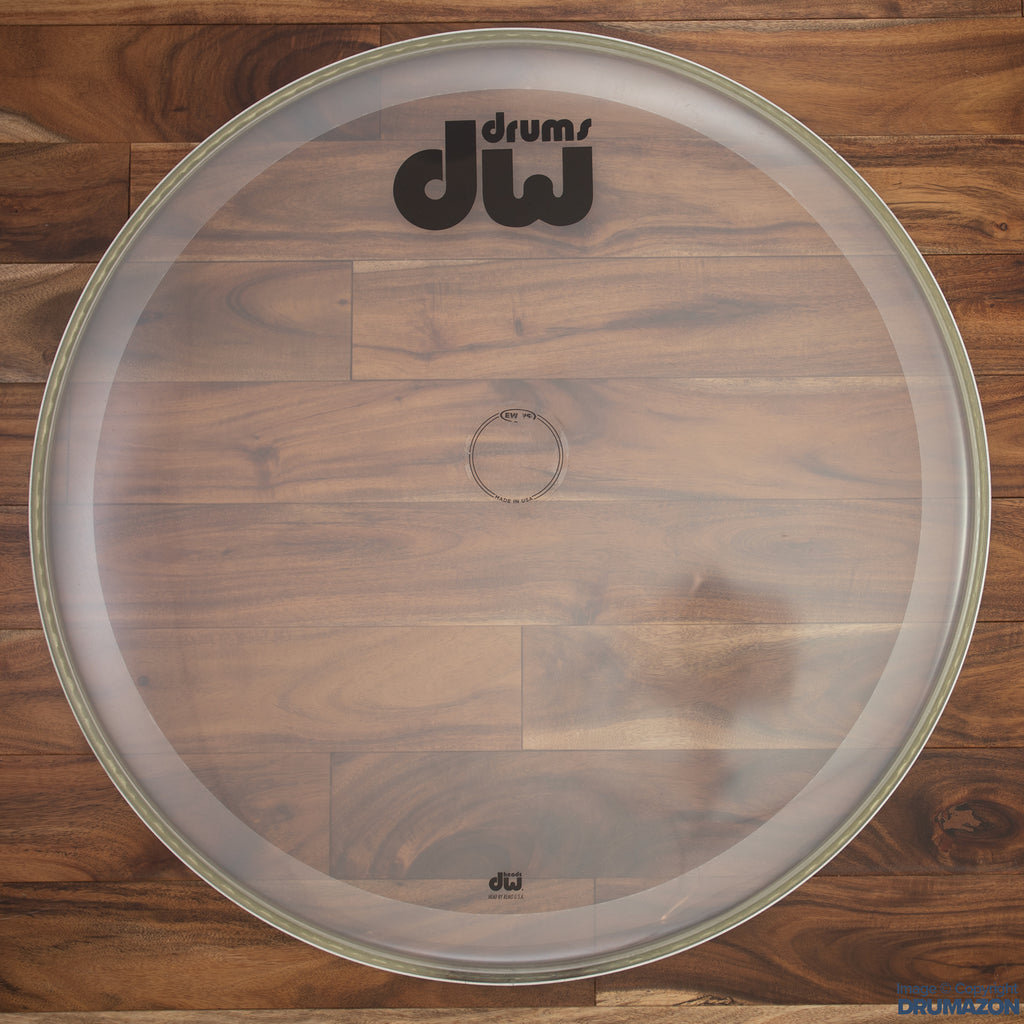 DW 22" CLEAR BASS DRUM BATTER HEAD WITH LOGO / PRE-LOVED