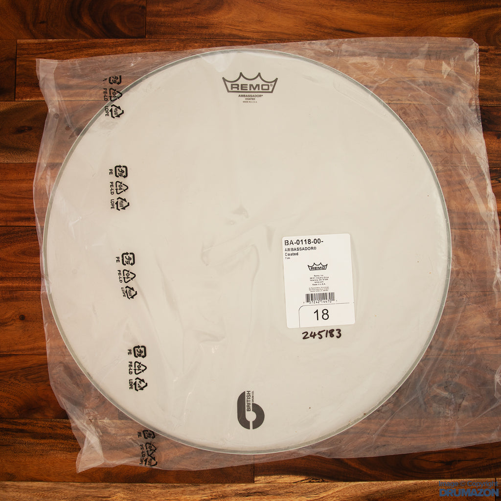 BRITISH DRUM COMPANY 18" COATED AMBASSADOR DRUM HEAD