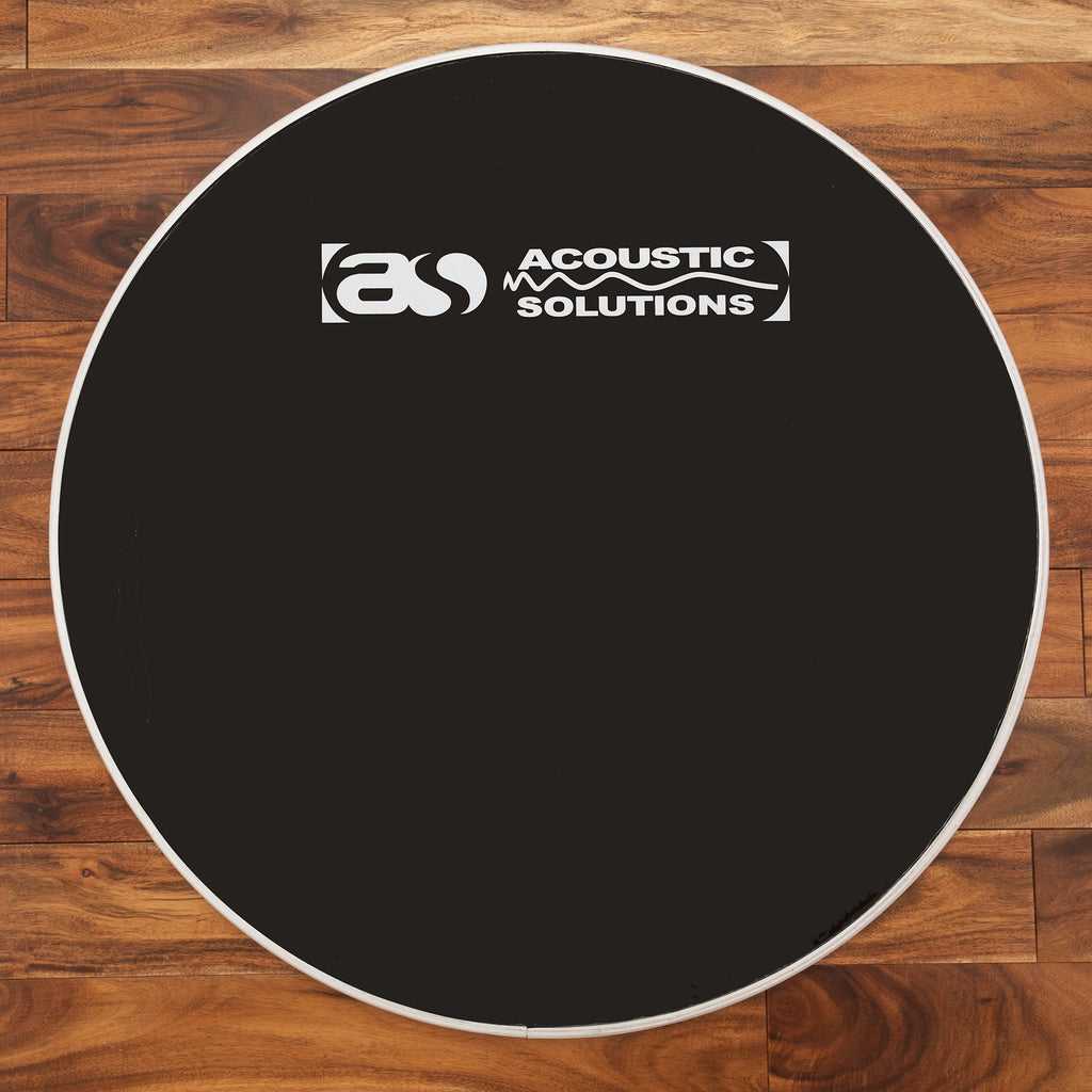 ACOUSTIC SOLUTIONS 22" RESONANT BLACK BASS DRUM LOGO HEAD