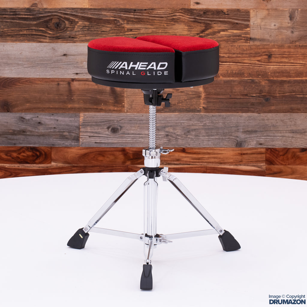 AHEAD SPINAL G ROUND TOP DRUM THRONE WITH 3 LEG BASE, RED