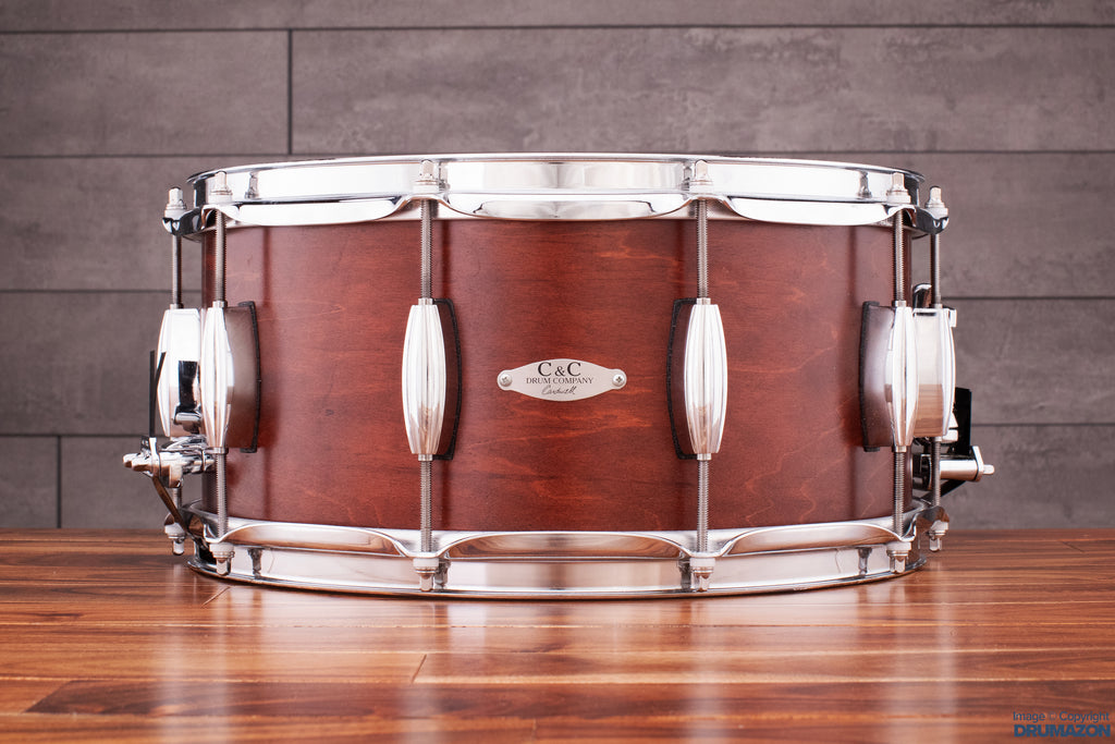 C & C CUSTOM 14 X 7 GLADSTONE MAHOGANY SNARE DRUM (PRE-LOVED)