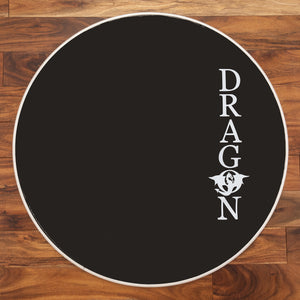 DRAGON 22" RESONANT BLACK BASS DRUM LOGO HEAD