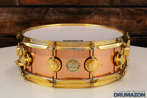 DW 14 X 5.5 COLLECTORS SERIES COPPER SNARE DRUM, GOLD FITTINGS (PRE-LOVED)