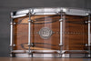 EVETTS 14 X 6.5 SPOTTED GUM SNARE DRUM, BLACKHEART SASSAFRAS GLOSS WITH INLAY