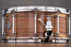 EVETTS 14 X 6.5 SPOTTED GUM SNARE DRUM, BLACKHEART SASSAFRAS GLOSS WITH INLAY