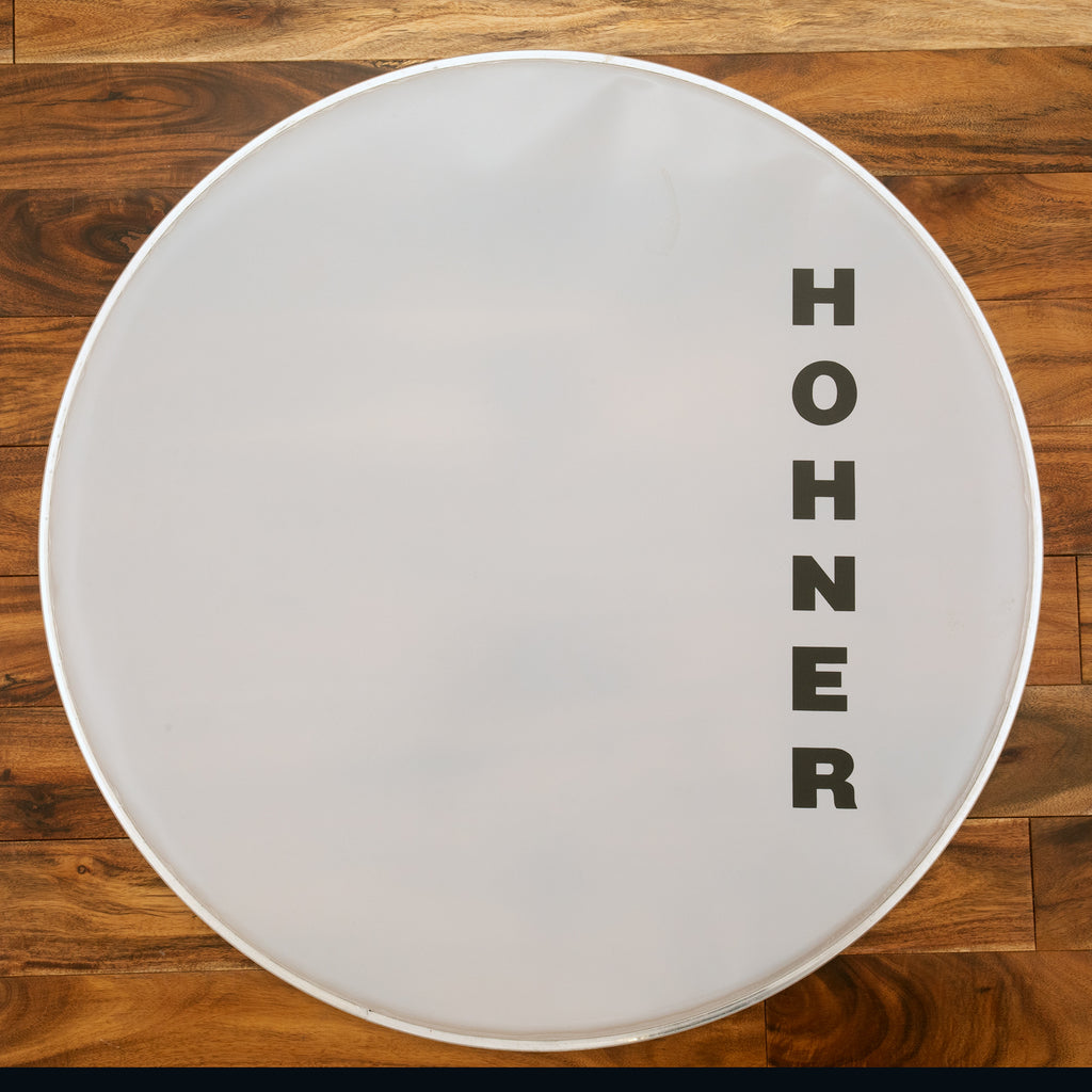 HOHNER 22" SMOOTH WHITE BASS DRUM LOGO HEAD