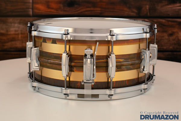 LUDWIG 14 X 6.5 LB552RS LTD. EDITION STRIPED BRONZE SNARE DRUM – Drumazon