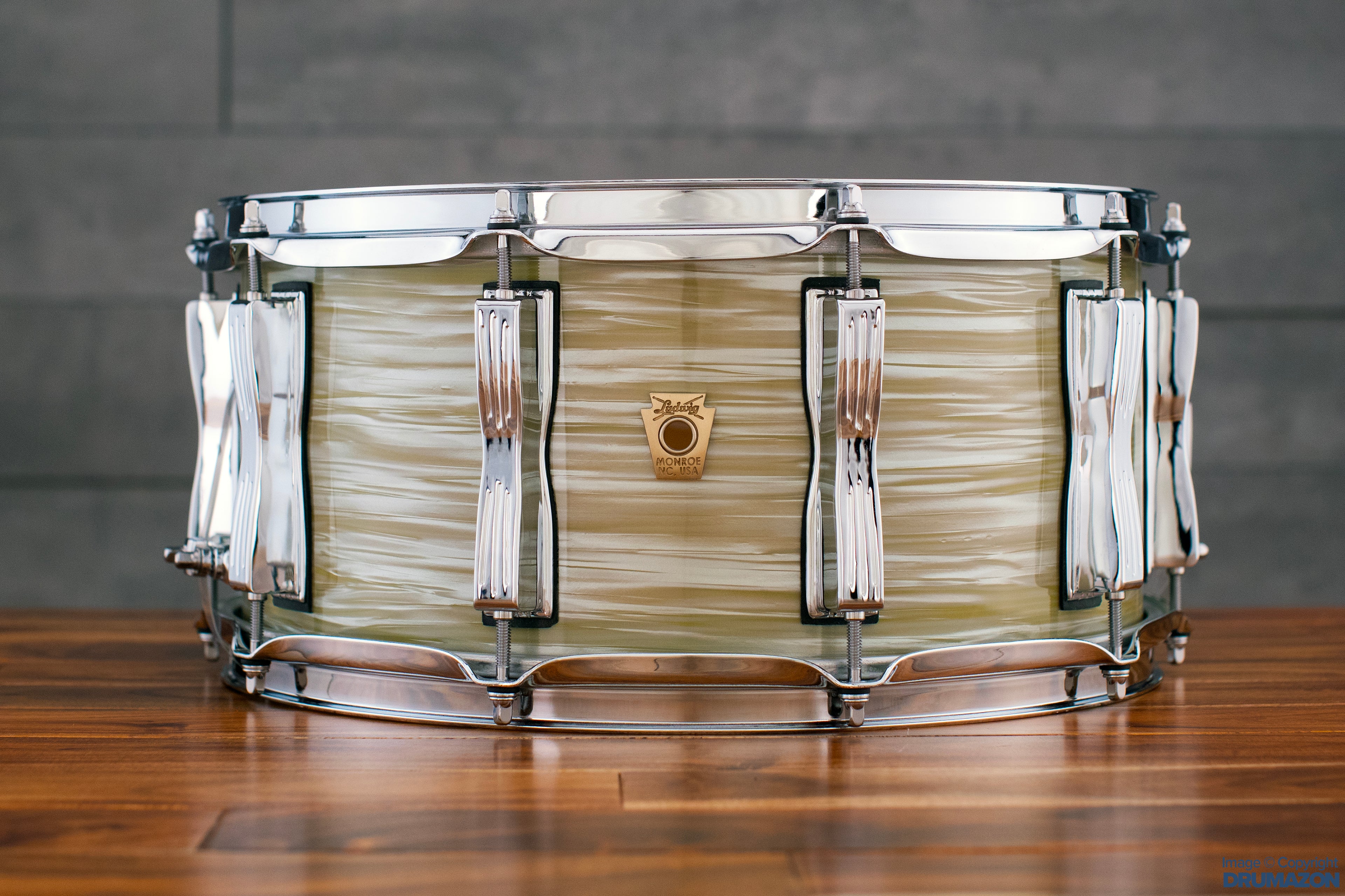 LUDWIG 14 X 6.5 CLASSIC MAPLE SNARE DRUM, CUSTOM ORDERED, OLIVE OYSTER –  Drumazon