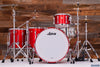 LUDWIG CLASSIC MAPLE 4 PIECE DRUM KIT, DIABLO RED LACQUER, MACH LUGS, CUSTOM ORDERED