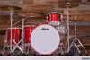 LUDWIG CLASSIC MAPLE 4 PIECE DRUM KIT, DIABLO RED LACQUER, MACH LUGS, CUSTOM ORDERED