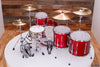 LUDWIG CLASSIC MAPLE 4 PIECE DRUM KIT, DIABLO RED LACQUER, MACH LUGS, CUSTOM ORDERED