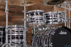 LUDWIG CLASSIC MAPLE 7 PIECE DRUM KIT, DIGITAL BLACK SPARKLE, MACH LUGS, CUSTOM ORDERED