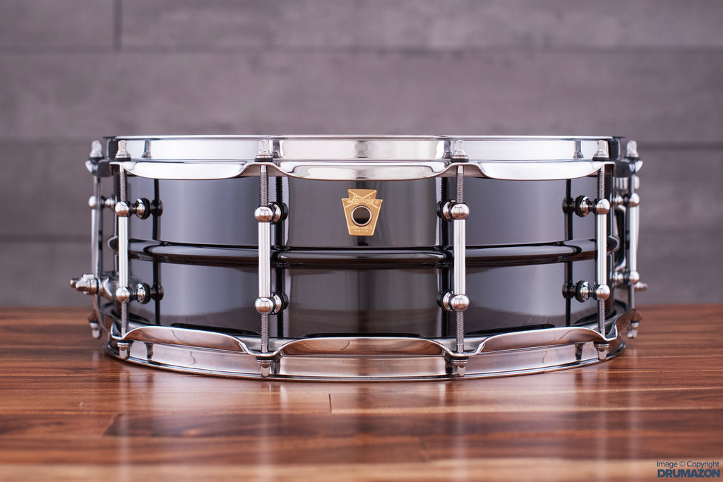 LUDWIG 14 X 5 LB416T BLACK BEAUTY SNARE DRUM, BRASS SHELL