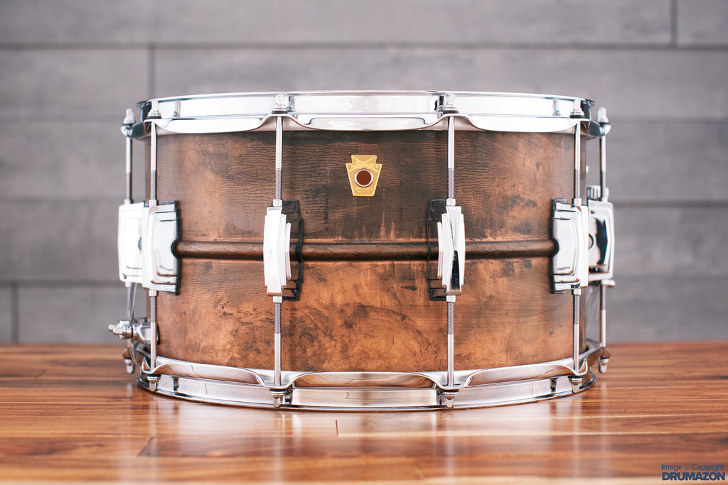 LUDWIG 14 X 8 LC608R RAW COPPERPHONIC SNARE DRUM