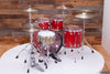 LUDWIG VISTALITE 4 PIECE DRUM KIT, EXTREMELY RARE INFUSED RED SPARKLE