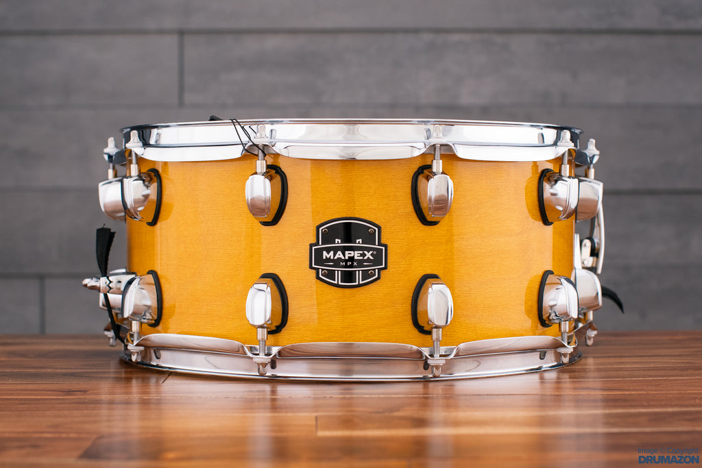 MAPEX MPX 14 X 6.5 MAPLE / POPLAR SNARE DRUM, GLOSS NATURAL – Drumazon