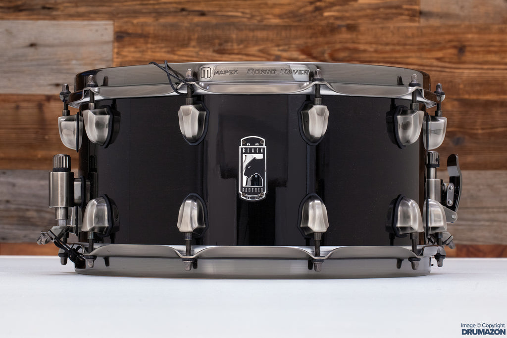 MAPEX BLACK PANTHER PHATBOB 14 X 7 MAPLE SNARE DRUM, TRANSPARENT BLACK (PRE-LOVED)