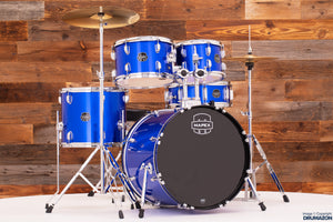 MAPEX COMET FUSION STARTER / BEGINNER 5 PIECE DRUM KIT, INDIGO BLUE WITH HARDWARE, CYMBALS AND STOOL