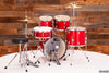 MAPEX COMET JUNIOR STARTER / BEGINNER 5 PIECE DRUM KIT, INFRA RED WITH HARDWARE, CYMBALS AND STOOL