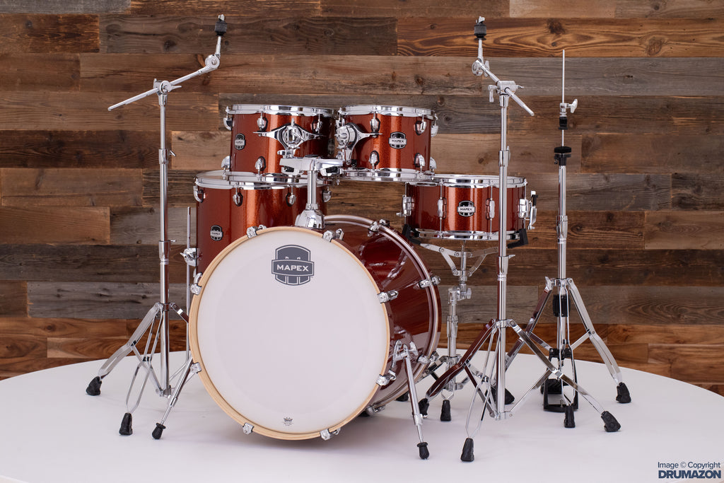 MAPEX MARS BIRCH 5 PIECE DRUM KIT, BLOOD ORANGE SPARKLE