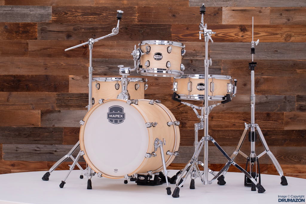 MAPEX MARS MAPLE BOP 4 PIECE DRUM KIT, NATURAL SATIN WOOD