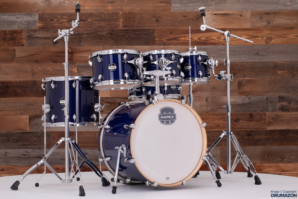 MAPEX MARS MAPLE 6 PIECE FUSION DRUM KIT, MIDNIGHT BLUE, COMES WITH FREE 8" TOM!