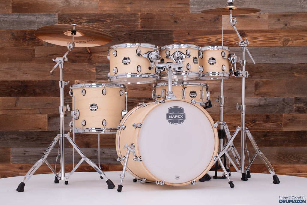 MAPEX MARS MAPLE 6 PIECE FUSION DRUM KIT, NATURAL SATIN WOOD