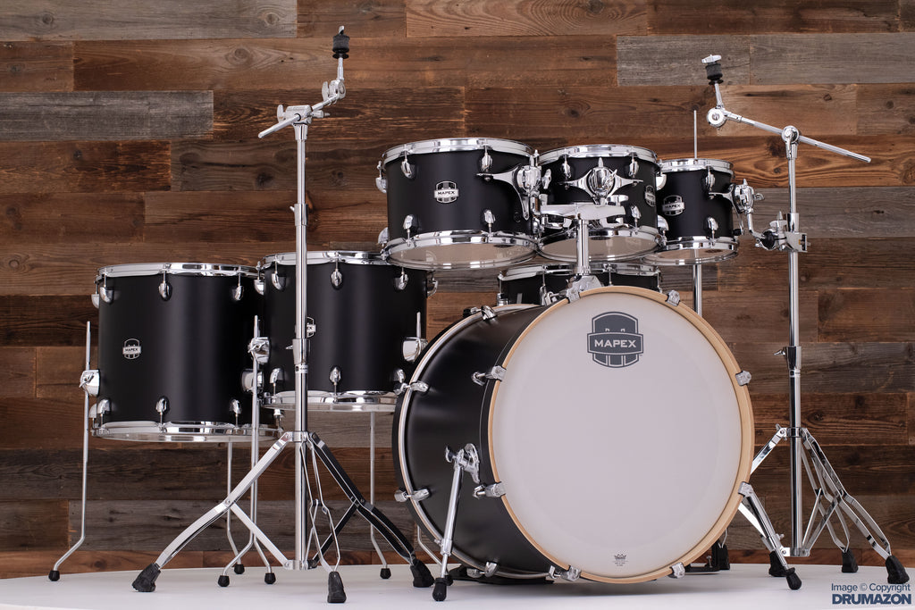 MAPEX MARS MAPLE 7 PIECE DRUM KIT, MATTE BLACK