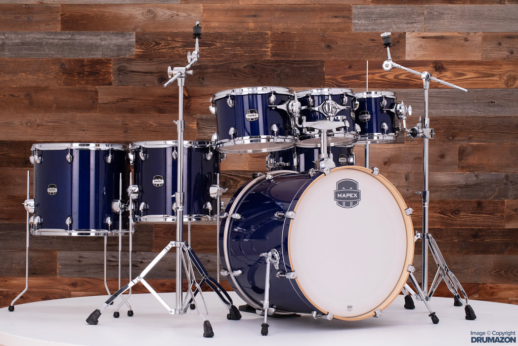 MAPEX MARS MAPLE 7 PIECE DRUM KIT, MIDNIGHT BLUE, FREE 8" TOM!