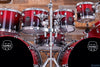 MAPEX SATURN CLASSIC 10 PIECE MONSTER DOUBLE BASS DRUM KIT, SCARLET FADE