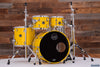 MAPEX SATURN EVOLUTION MAPLE / WALNUT 4 PIECE DRUM KIT, TUSCAN YELLOW, EX DEMO