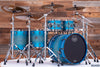 MAPEX SATURN EVOLUTION MAPLE / WALNUT 5 PIECE CUSTOM DRUM KIT, EXOTIC AZURE BURST, BLACK FITTINGS